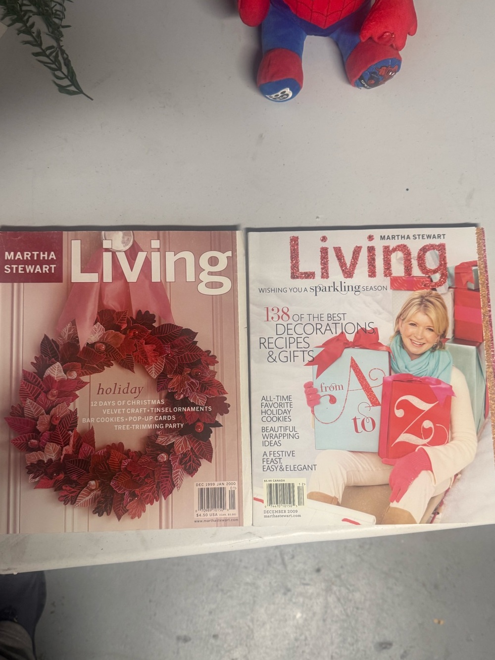Martha Stewart Red and Pink Holiday Wreath Cover Set